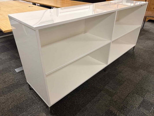 West Elm White Lacquer Storage Bookcase