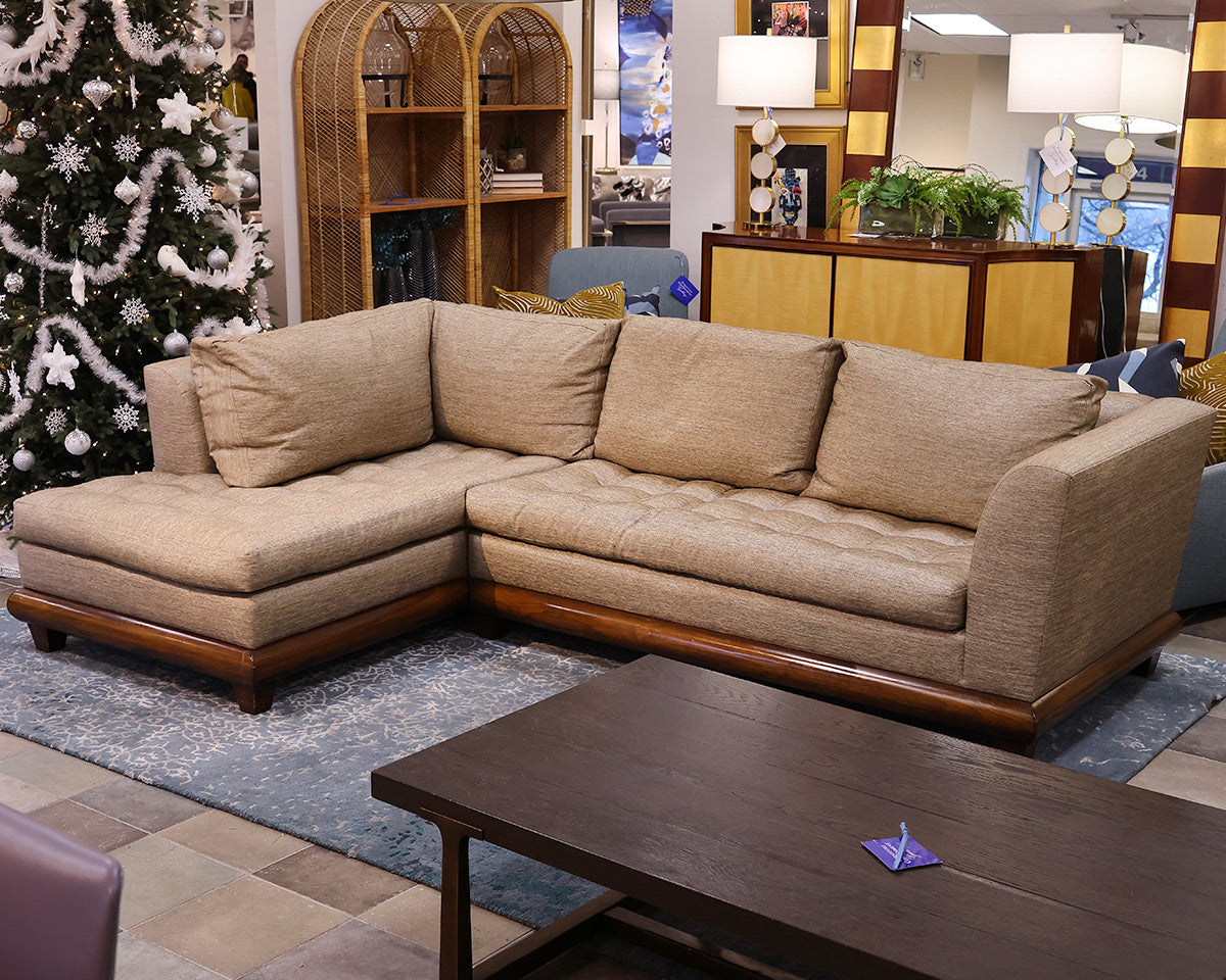 A. Rudin  'Jerry Pair' NO. 2657  2-Piece Sectional in Gold Heather Linen Weave