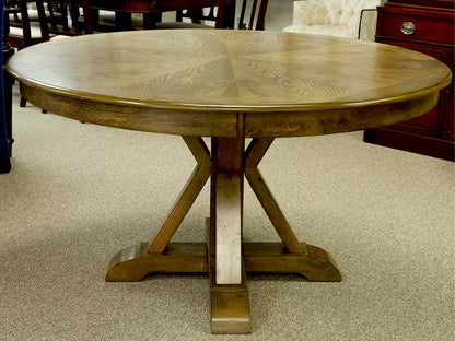 Oak 53" Round Pedestal Table Dining Table