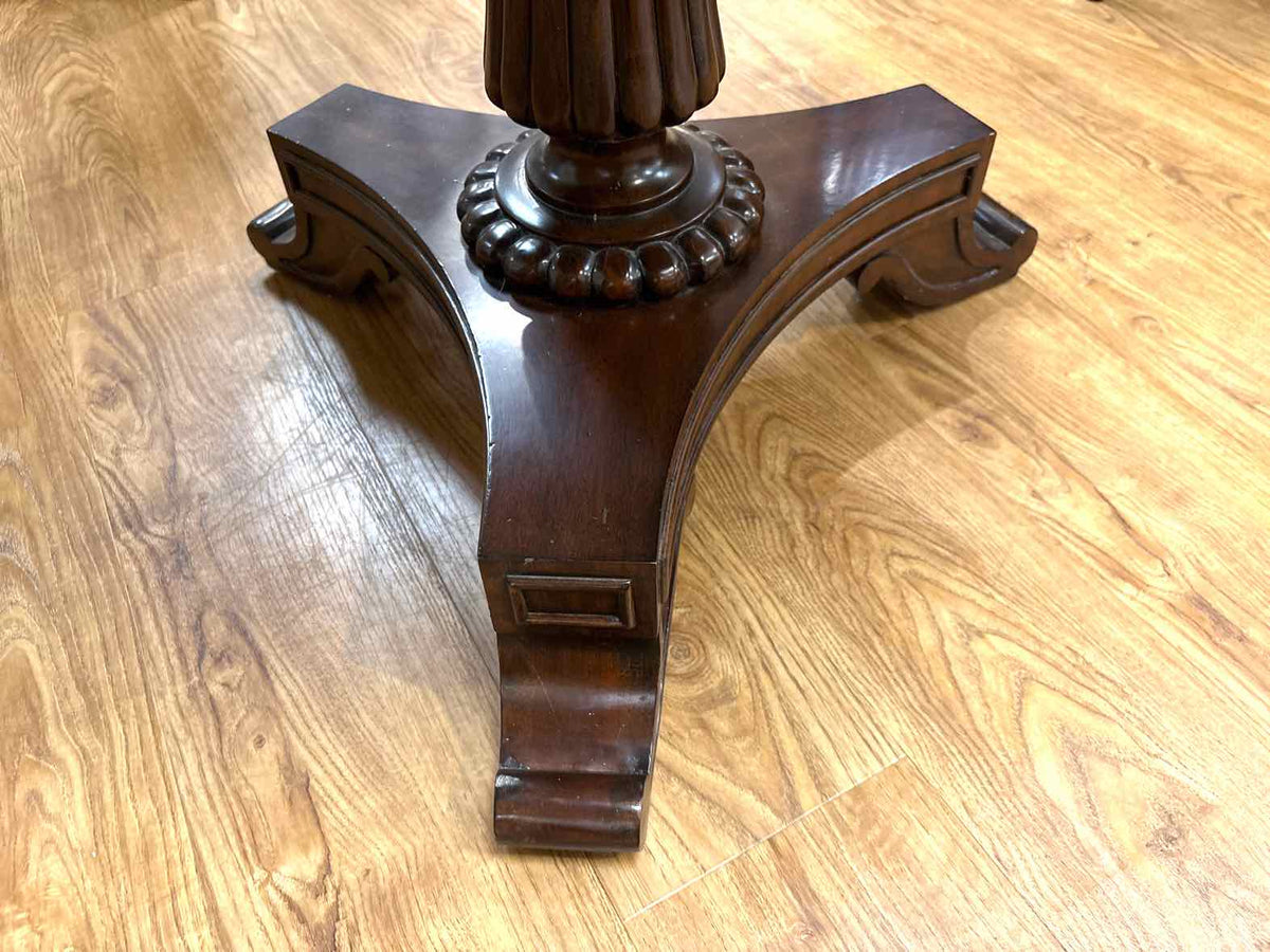 Mahogany Inlaid Round Accent Table