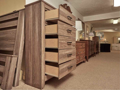 Ashley Furniture'Zelen' 5 Drawer Chest in Driftwood Finish Veneeer