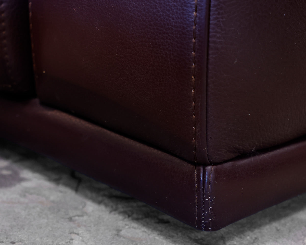 Roche Bobois Ox Blood Leather Circular Sectional