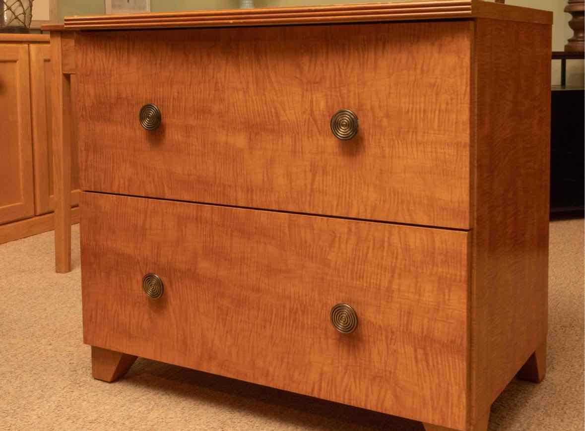 Lane Tiger Maple 2 Drawer File Cabinet (missing hanging rods)