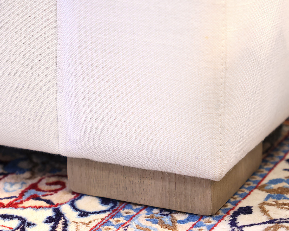 RH Ivory 2 Cushion Sofa with Track Arms & 4 Toss Pillows