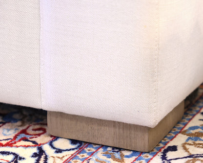 RH Ivory 2 Cushion Sofa with Track Arms & 4 Toss Pillows
