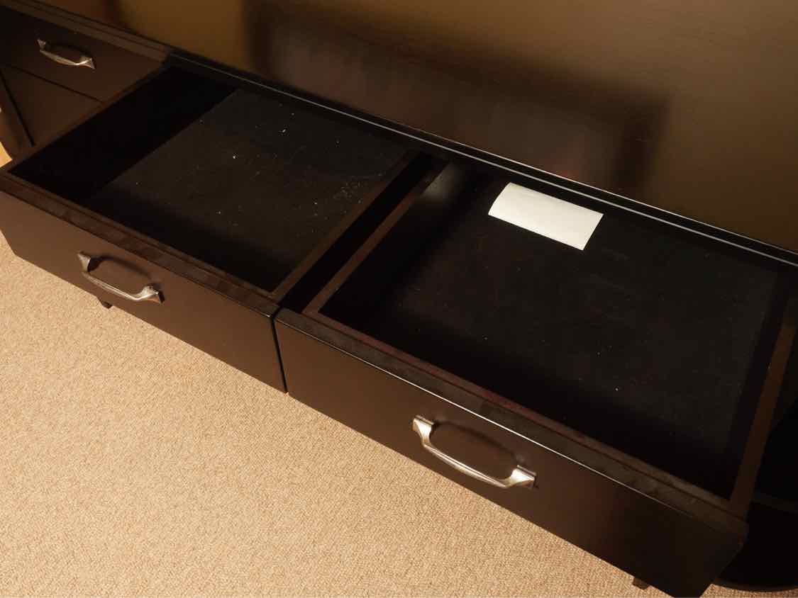 Arhaus Espresso Finish 3 Drawer, 3 Door, 10 Shelf Sideboard