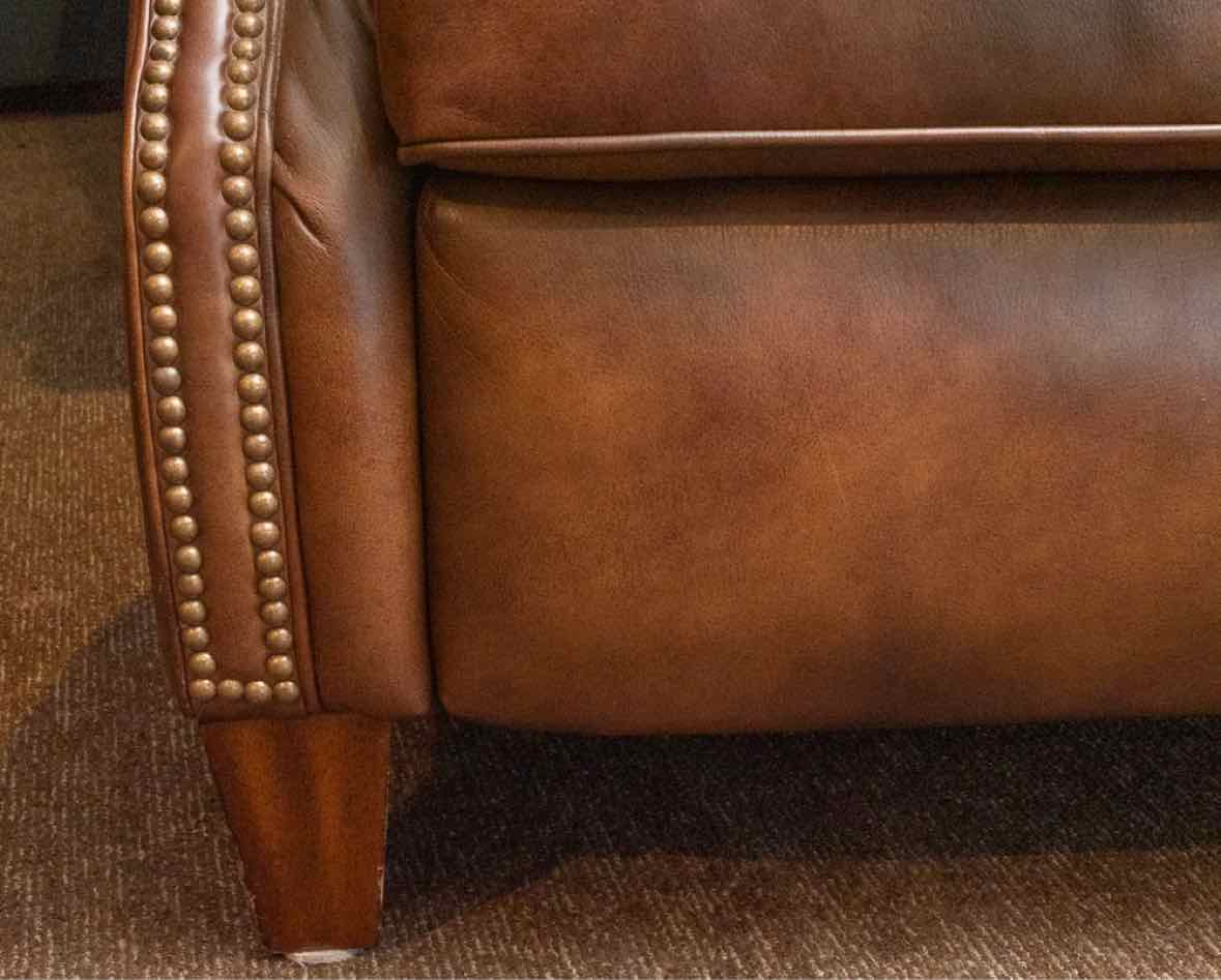 Flexsteel Mocha Brown Leather  With Nailhead Trim Recliner