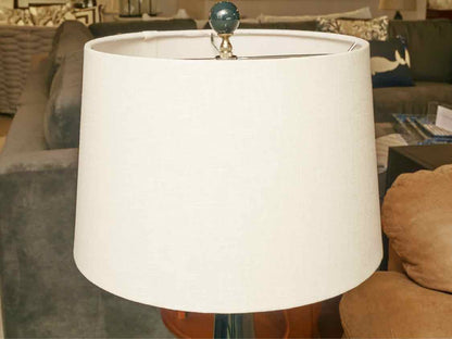 Porcelain Dark Blue Vase Shape Gold Base Table Lamp