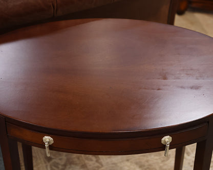 Pair of Oval Shaped Mahogany Side Tables
