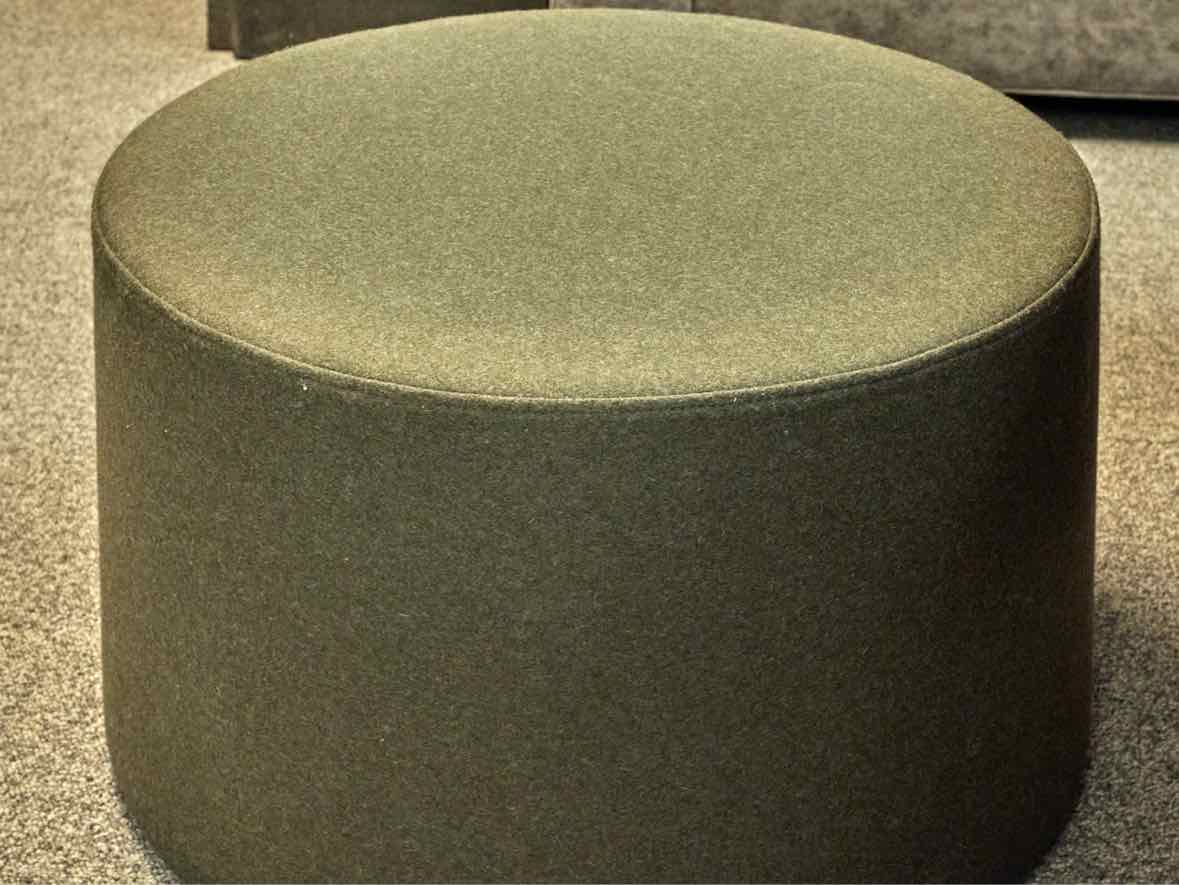 Blu Dot Green Felted  Wool Blend Ottoman
