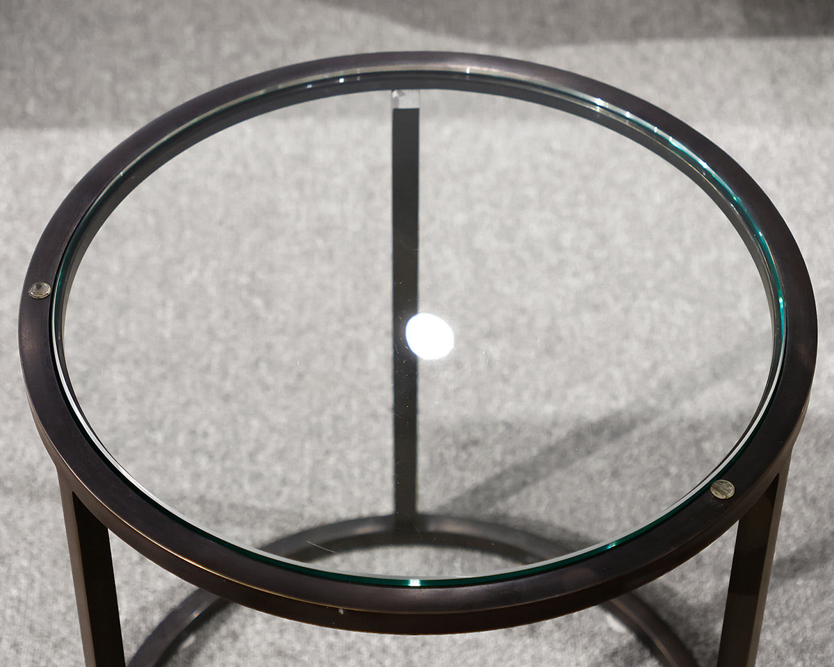 Restoration Hardware Nicolas Glass Round Side Table