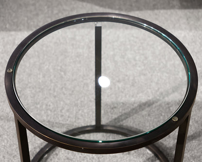 Restoration Hardware Nicolas Glass Round Side Table