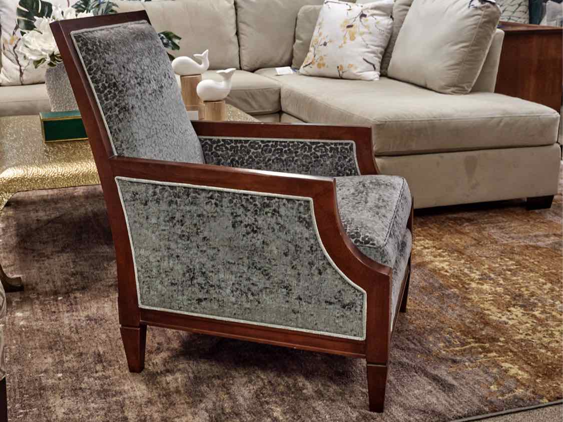 Pair of Custom Sam Moore Wooden Framed Arm Chairs