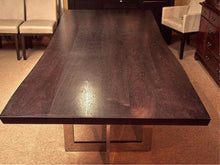 RH Live Edge Walnut Dining Table with Polished Stainless Steel Base