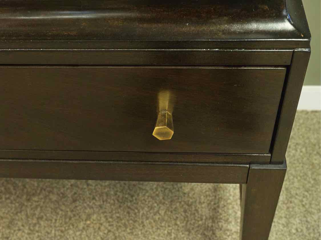 Dynasty Bar Cabinet with Walnut Sunburst Pattern Doors and Satin Gold Pulls