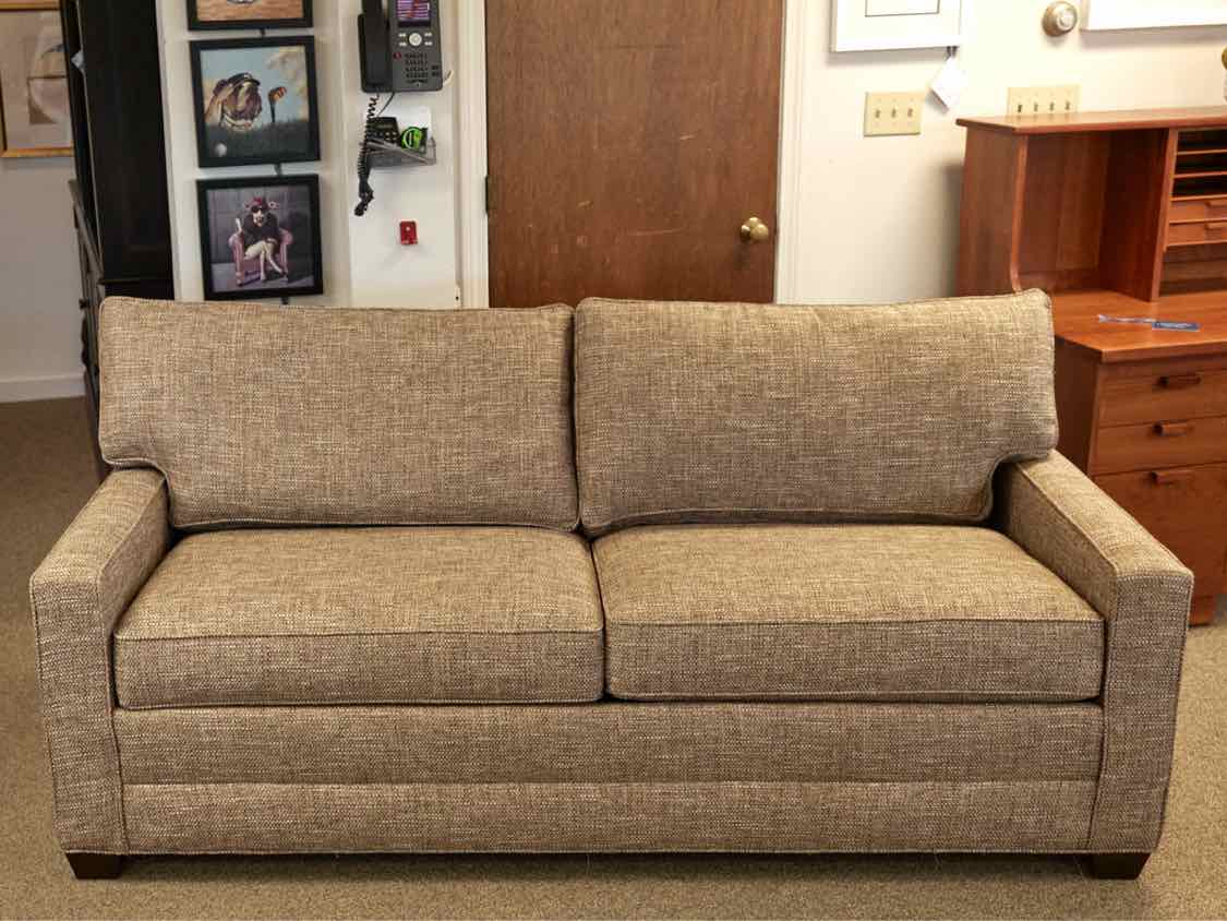 Ethan Allen Bennett Track Arm Modern Queen Sleeper in Autumn Tone Tweed