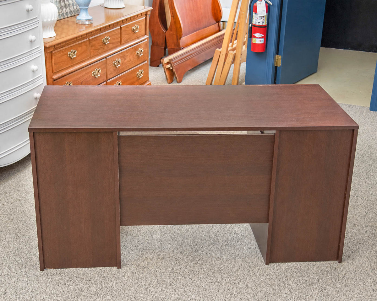 Dark Finish Desk with 6 Drawers