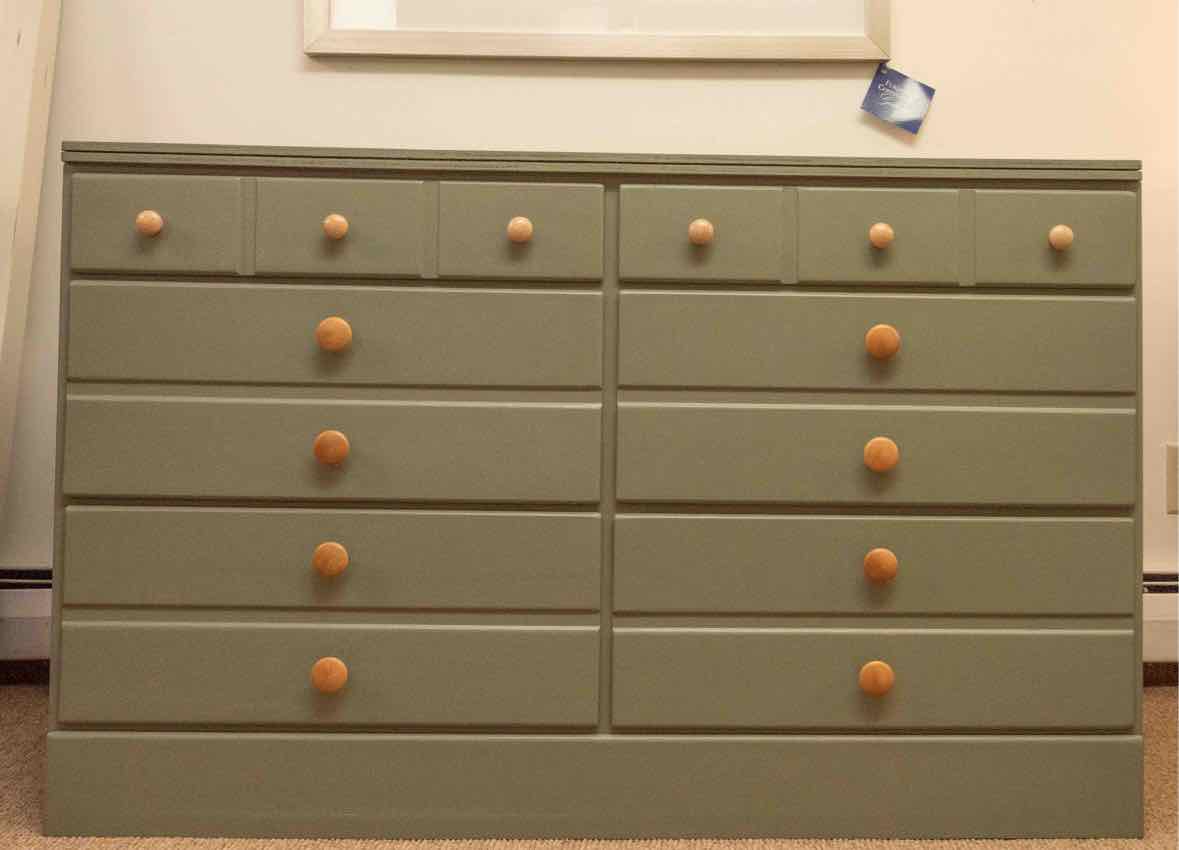 Eucalyptus Green Finish 6 Drawer Dresser