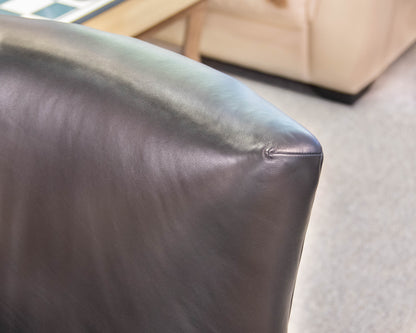 Pair of Ethan Allen Collin Leather Chairs in Black
