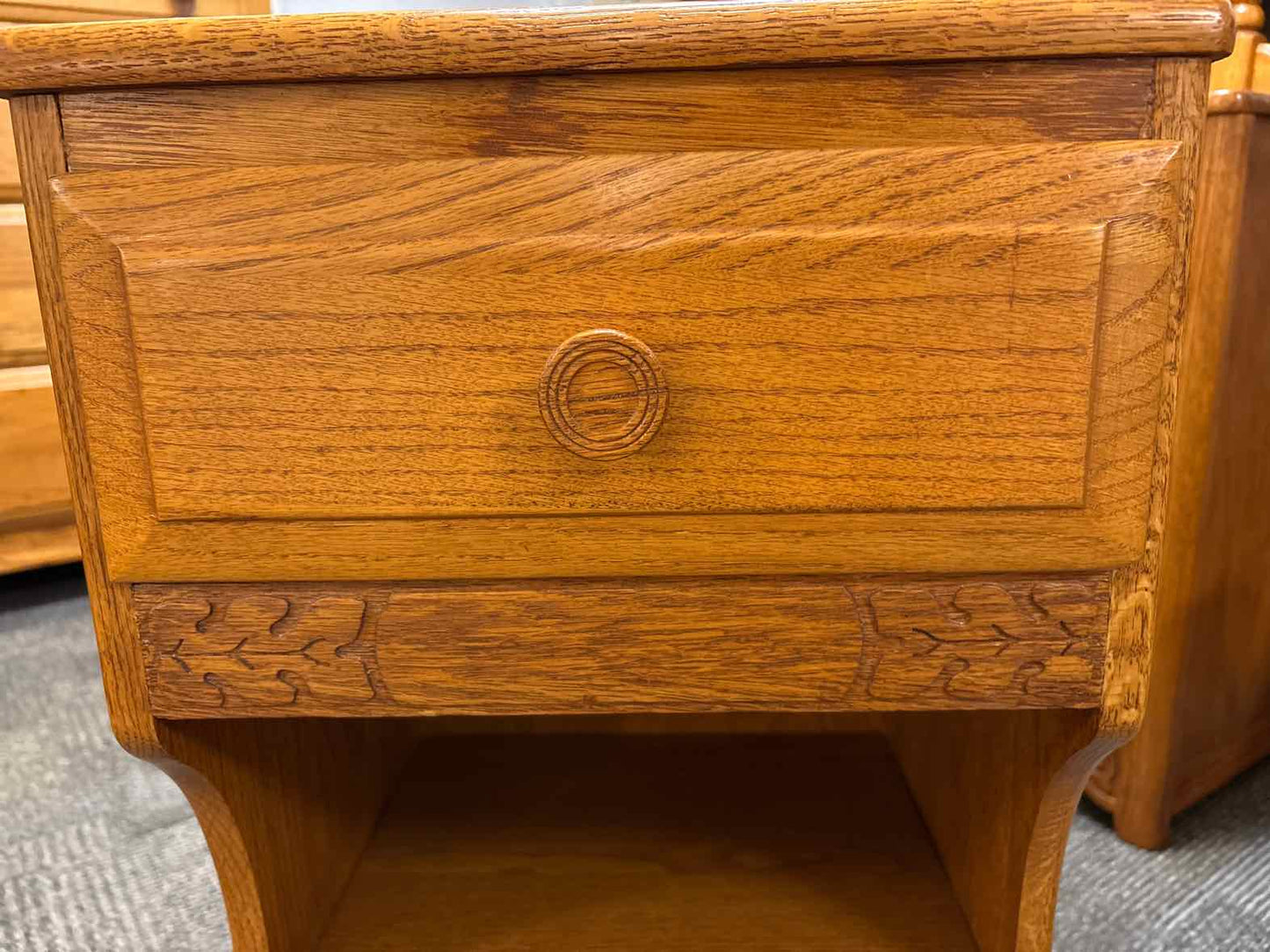 Carved Oak Nightstand