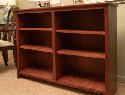 Solid Birch Cherry Stain Finish 6 Shelf Bookcase