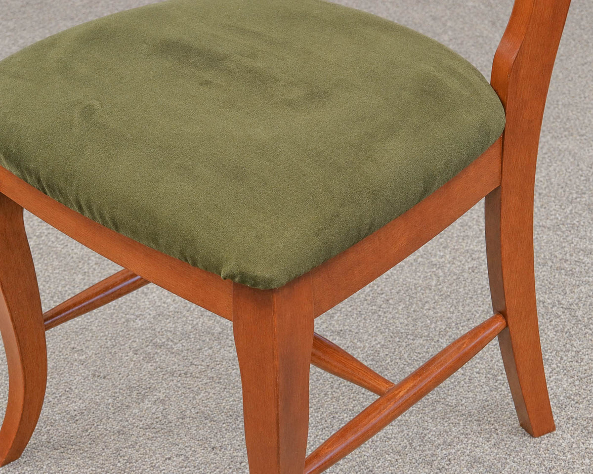 Saloom Pedestal Dining Table and (4) Chair Set in Solid Wood Cherry