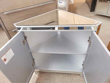 Elegant Mirrored Low Corner Cabinet