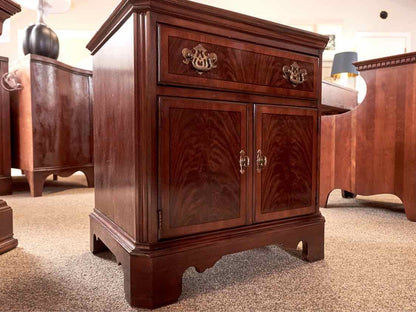 Drexel Burled Mahogany Nightstand with 1 Drawer & 2 Doors