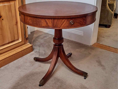 Mahogany Renter's Accent Table with Leather Top