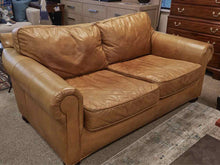 RH Saddle Brown Leather 2 Cushion  Sofa