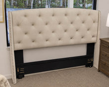 Tufted Ivory Upholstered King Bed