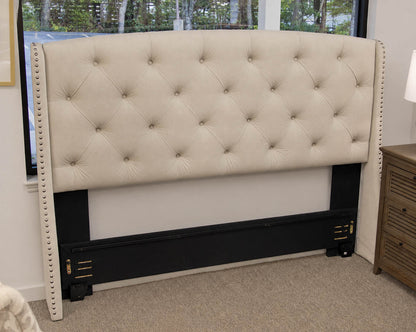 Tufted Ivory Upholstered King Bed