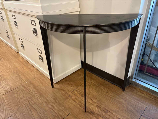Metal Demilune Accent Table