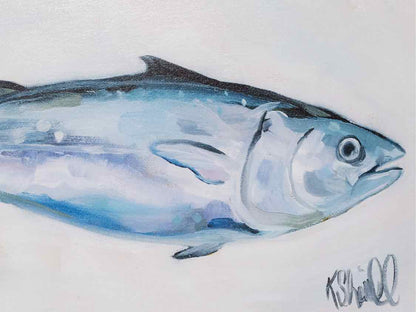 "Fish on Canvas - King Mac" Print in Drifted Frame with Rustic Gold