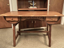 Solid Oak  Barrel Desk with 2 Drawers