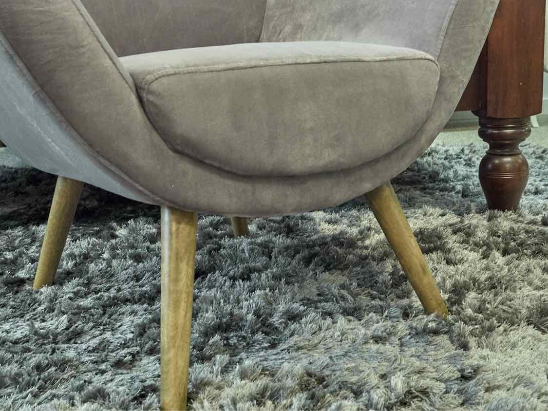 Pair of Grey Performance Upholstered  Contemporary Chairs