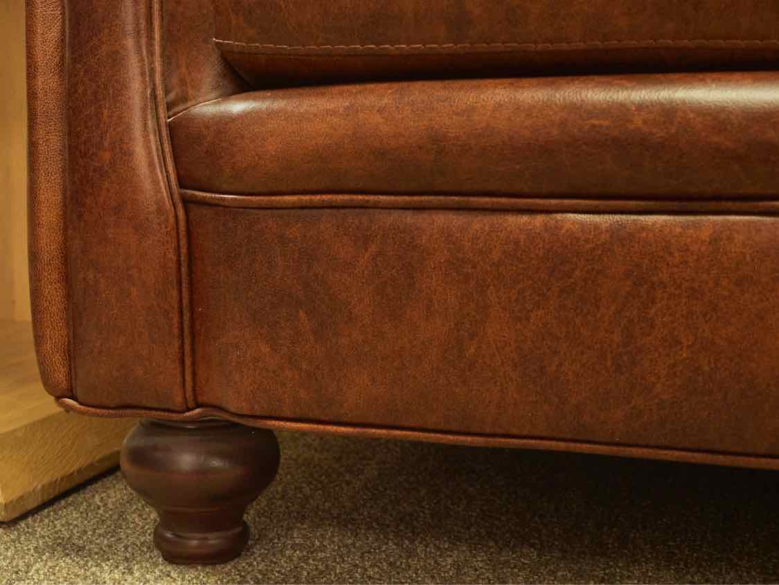 Bradington Young  Saddle Brown  3 Cushion Sofa