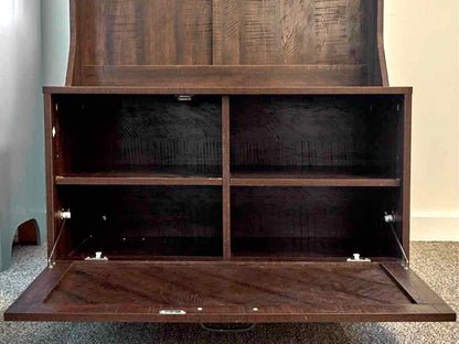 Rustic Dark Stain Hall Tree