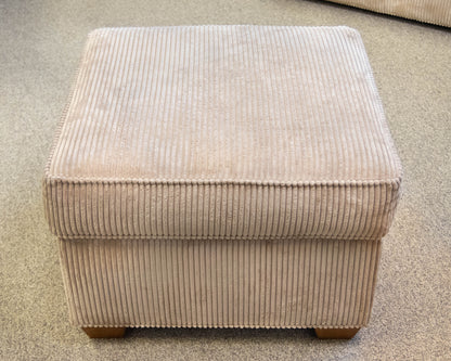 Circle Furniture Three Piece Sectional in Camel Corduroy W/ Ottoman