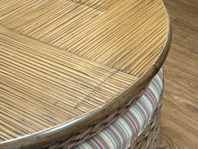 J&J Rattan Hassock Cocktail Table w/ Storage Stools
