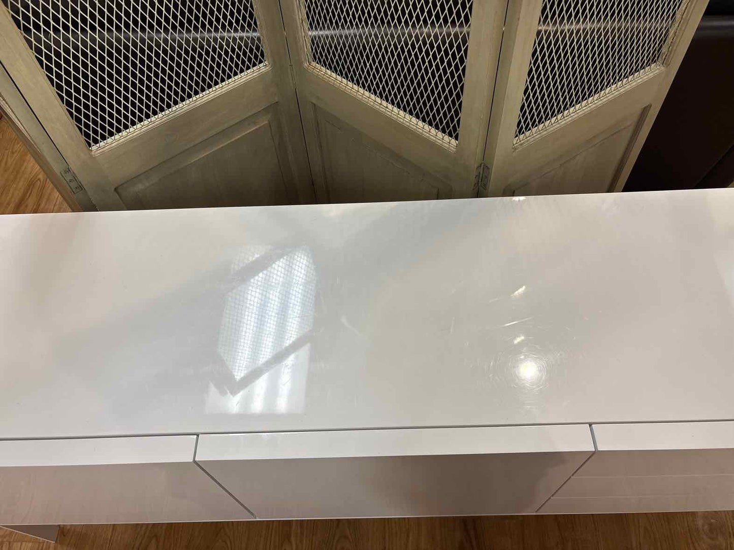 Contemporary White Lacquer Console