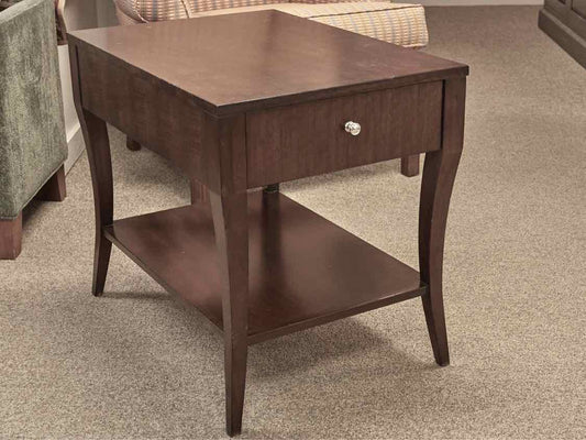 Ethan Allen 'Barry More' Dark Stain Finish 1 Drawer Side Table