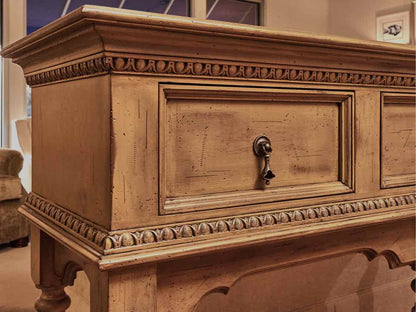 David Lee  Sage Green Finish 3 Drawer & Lower Shelf Console