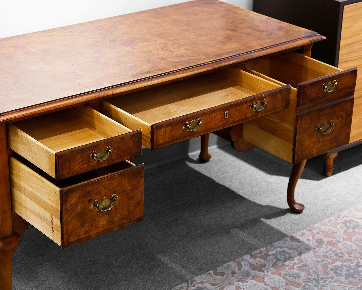 Hekman Burled Walnut Desk