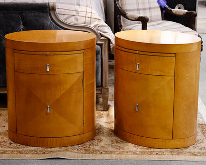 Pair of Michael Vanderbyl for Baker Furniture Archetype Oval Nightstands