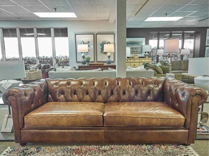 Pottery Barn Leather Chesterfield Sofa