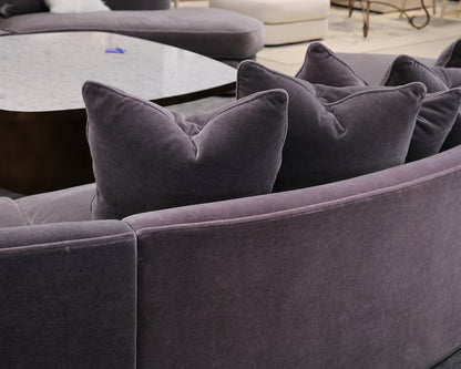 Bright Furniture 3-Piece Curved Sectional in Grey Mohair
