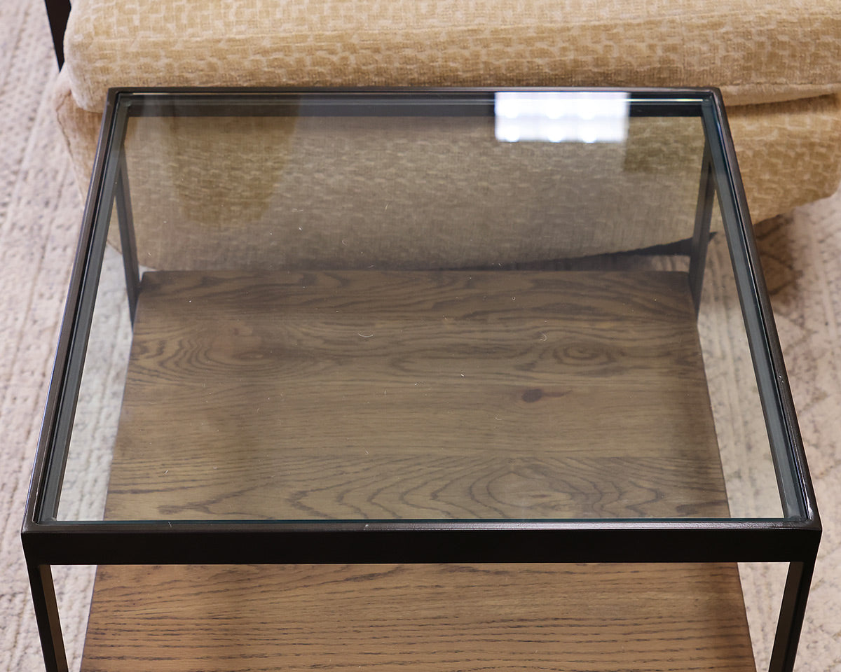 Pair of Glass Top Accent Tables