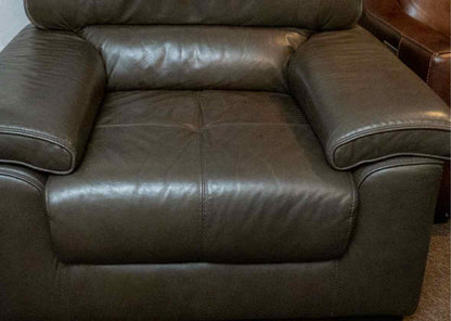 Chateau d'ax Brown Bonded Chair & Ottoman