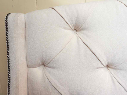 Boston Interiors  Ivory Upholstered Tufted With Nailhead Trim Full Bed